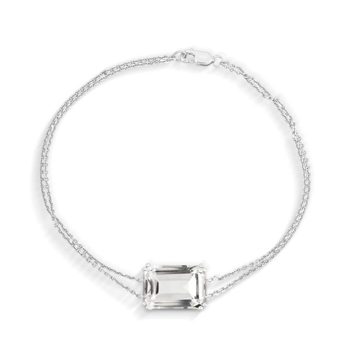 Sterling Silver White Quartz Bracelet
