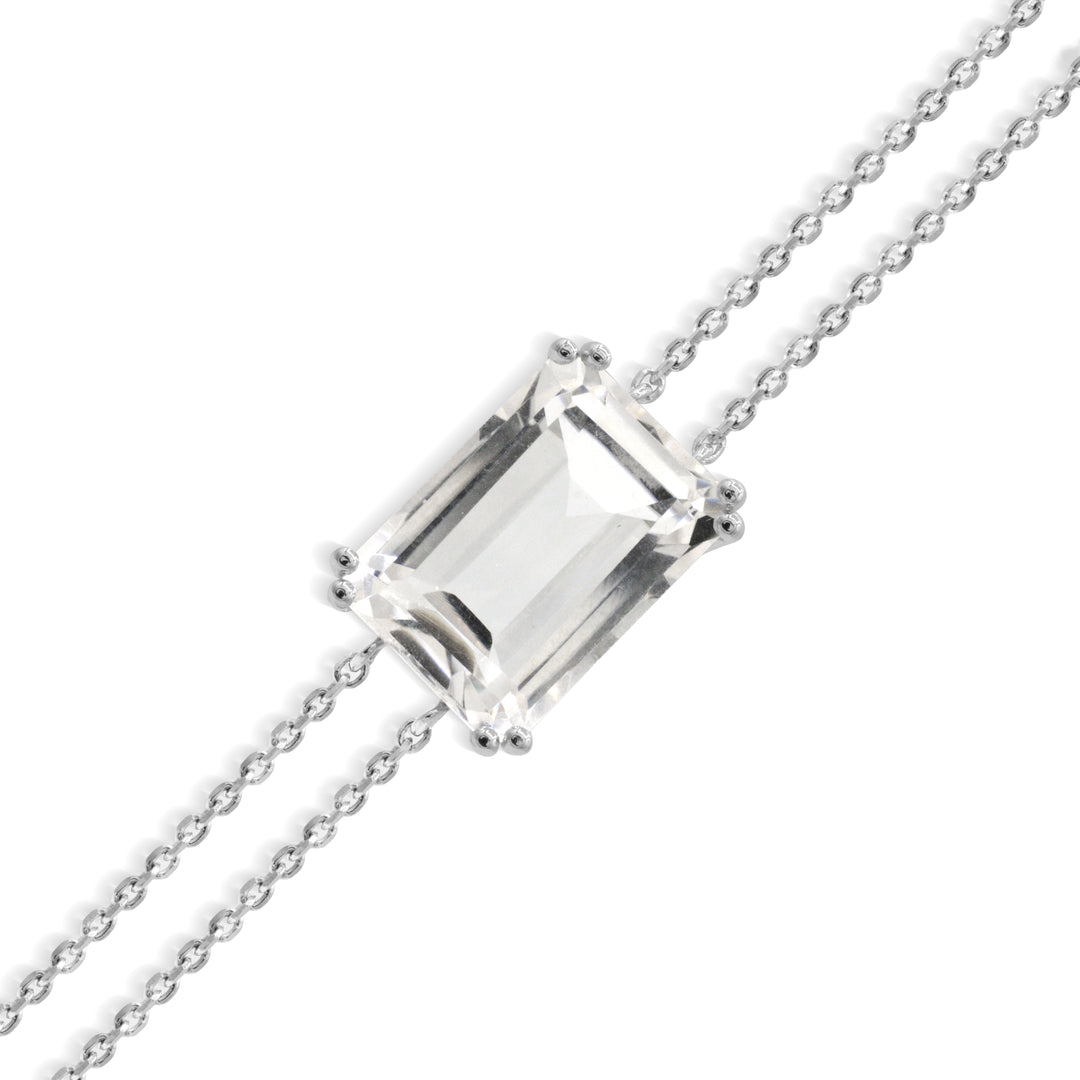 Sterling Silver White Quartz Bracelet