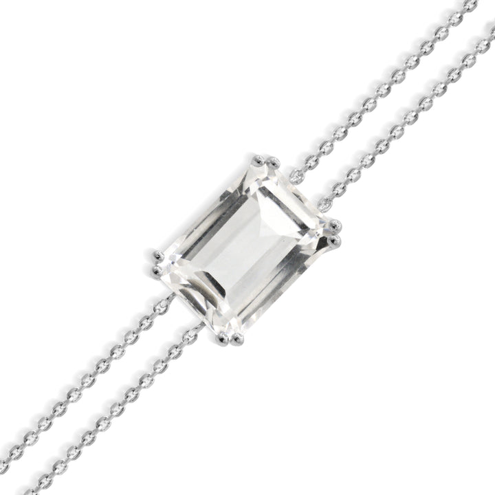 Sterling Silver White Quartz Bracelet