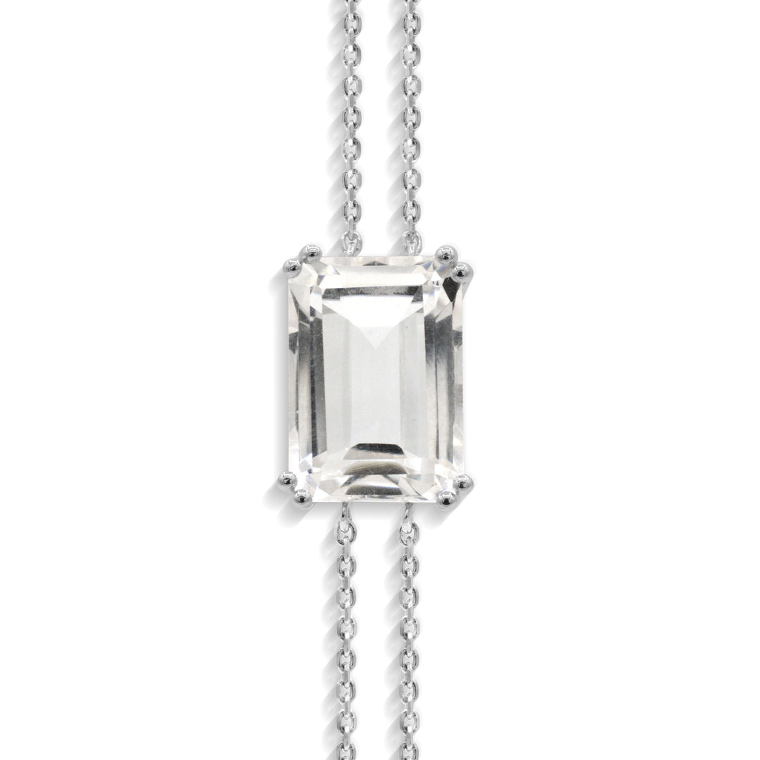 Sterling Silver White Quartz Bracelet