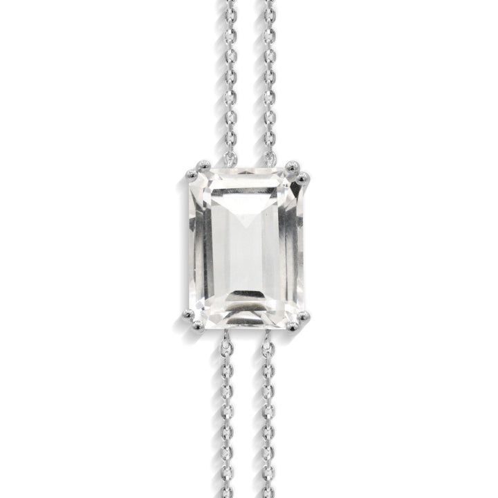 Sterling Silver White Quartz Bracelet