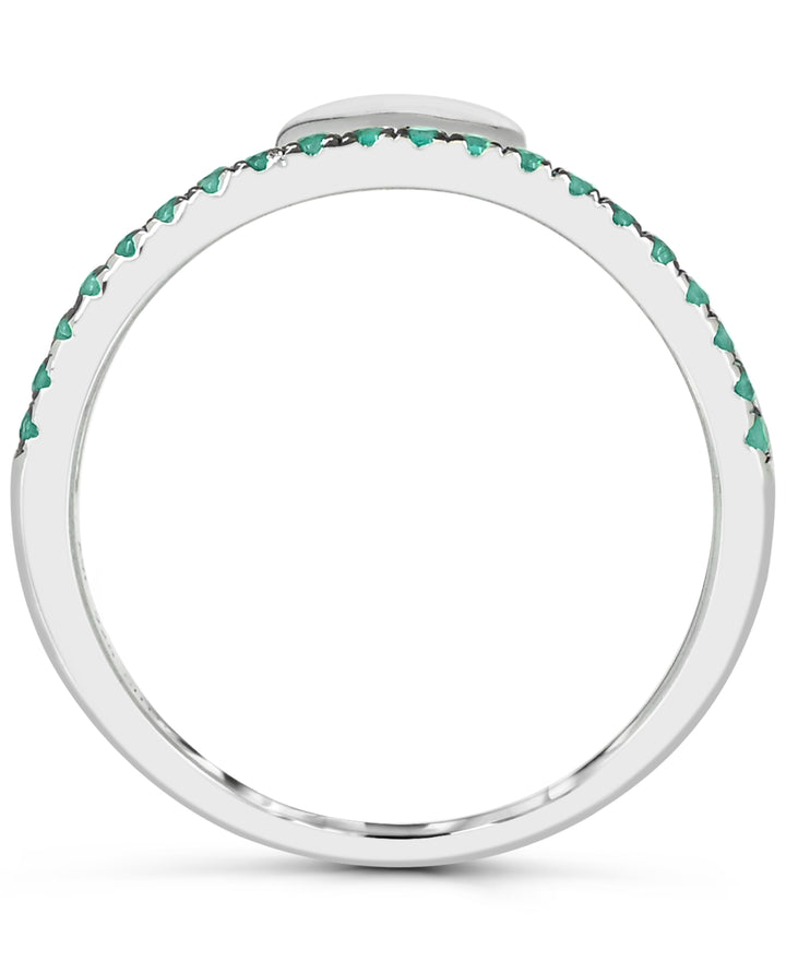 Sterling Silver Emerald Heart Ring