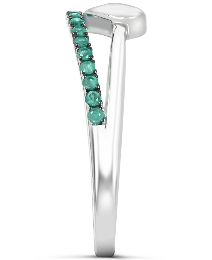 Sterling Silver Emerald Heart Ring