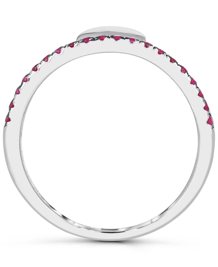 Sterling Silver Ruby Heart Ring