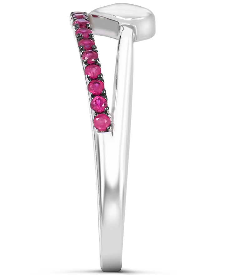 Sterling Silver Ruby Heart Ring